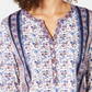 Blusa feminina estampada com mangas bufantes e abas estilo &amp; co, azul, tamanho PL