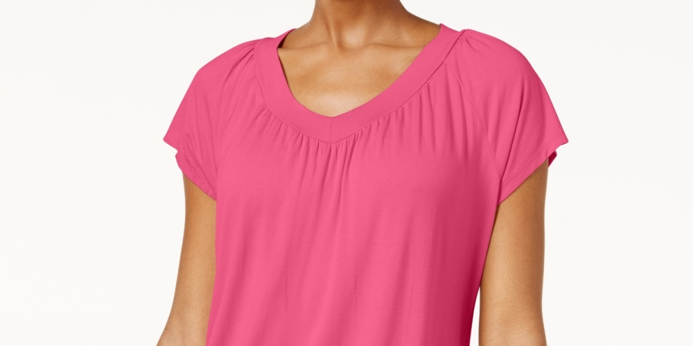 Camiseta Blusa Feminina JM Collection Rosa Tamanho Grande