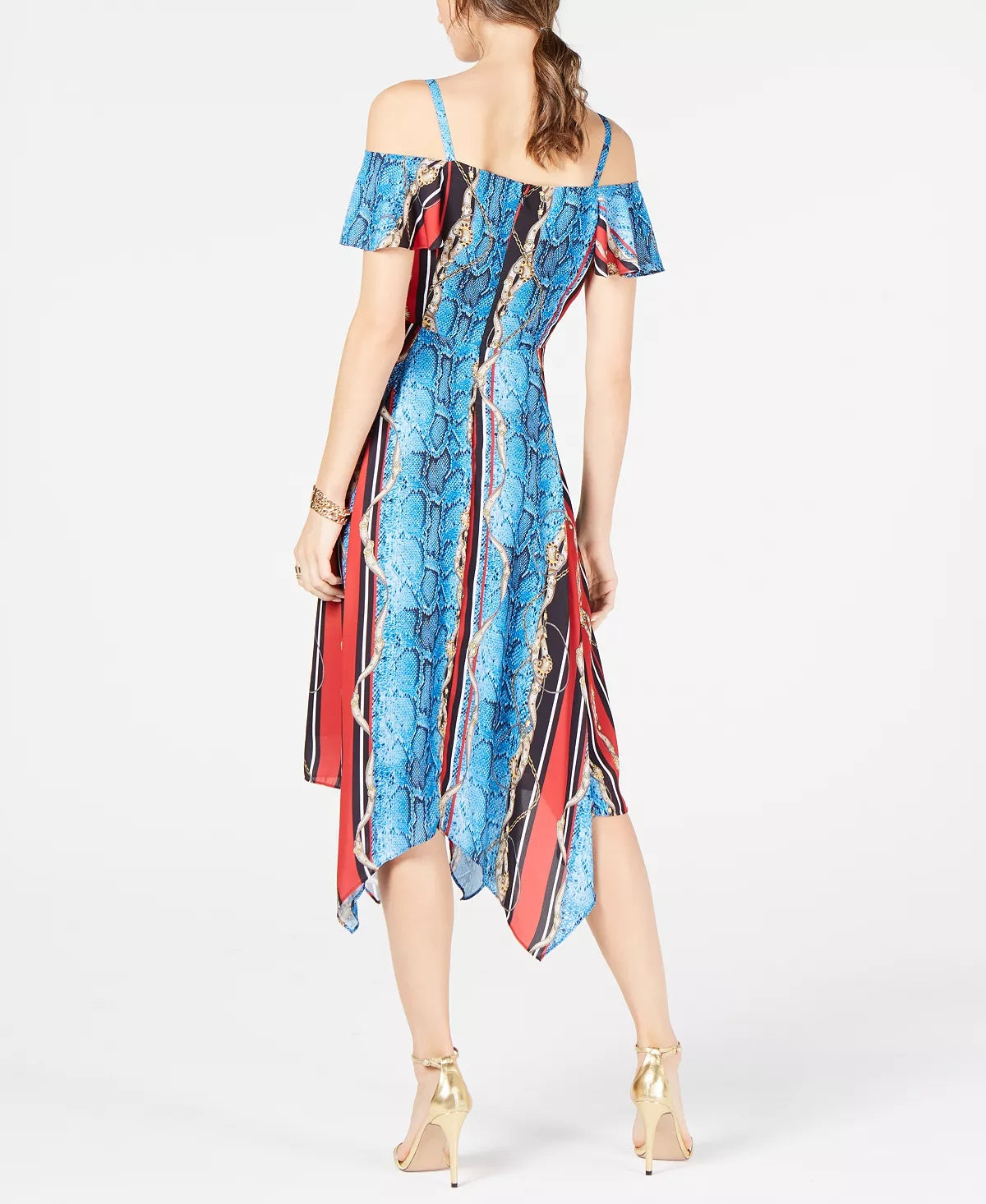 Vestido feminino com sobrepeliz e ombros descobertos da INC International Concepts, preto, tamanho 8, pequeno