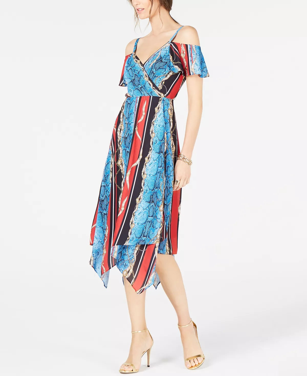 Vestido feminino com sobrepeliz e ombros descobertos da INC International Concepts, preto, tamanho 8, pequeno