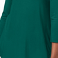 JM Collection Top feminino pequeno com manga três quartos, verde, PS/M