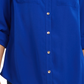 Camisa feminina Charter Club com dois bolsos, azul, tamanho pequeno