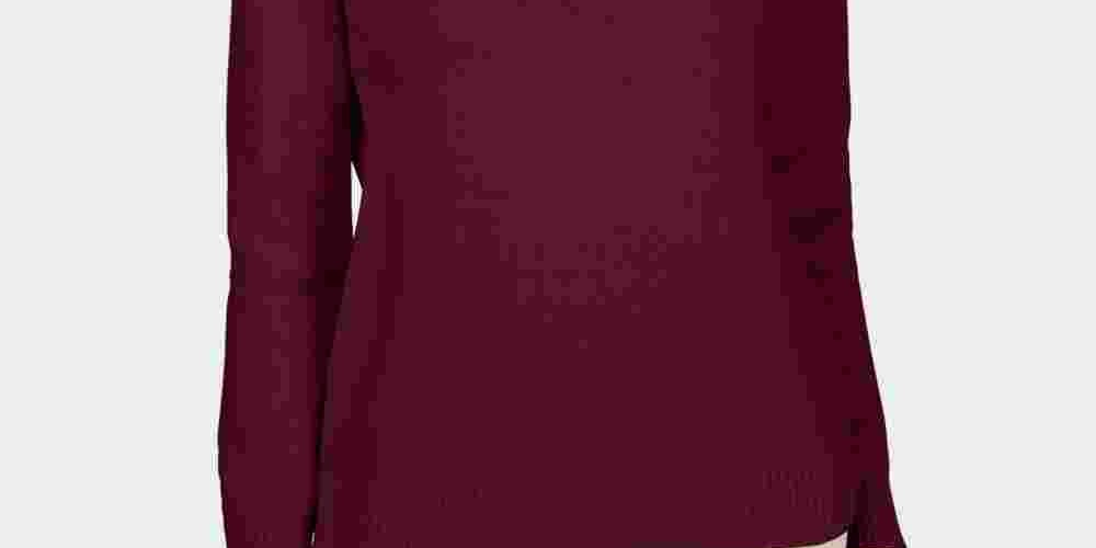 Karen Scott Suéter Feminino de Algodão com Zíper e Gola Alta Vermelho Tamanho XS