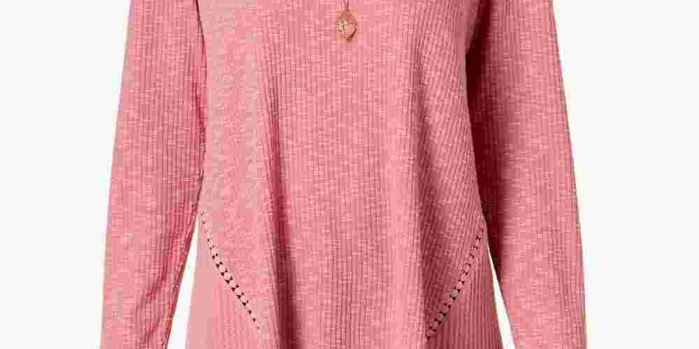 Blusa feminina de malha waffle Style &amp; Co, vermelha, tamanho grande