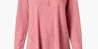 Blusa feminina de malha waffle Style &amp; Co, vermelha, tamanho grande