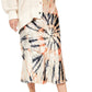 Saia de veludo tie-dye Serious Swagger feminina Free People, bege, tamanho pequeno