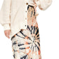 Saia de veludo tie-dye Serious Swagger feminina Free People, bege, tamanho pequeno
