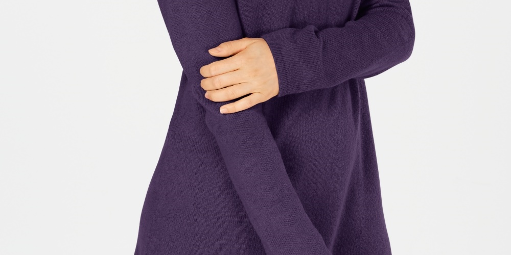 Túnica feminina Karen Scott lisa com bainha curva, roxa, tamanho extrapequeno