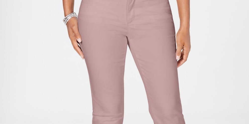 Calça jeans feminina Lexington reta, tamanho 16, rosa, pequena