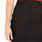 Saia lápis Calvin Klein feminina de tweed metálico, preta, tamanho 4