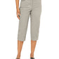 Calça cropped feminina Karen Scott com acabamento em botões, cinza, tamanho 10