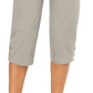 Calça cropped feminina Karen Scott com acabamento em botões, cinza, tamanho 10