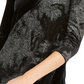Blusa feminina Alfani com estampa de folha de veludo profundo, alta e baixa, preta, tamanho extragrande