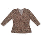 Blusa feminina Charter Club com manga 3/4 cruzada e decote em V, marrom, tamanho extragrande