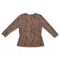 Blusa feminina Charter Club com manga 3/4 cruzada e decote em V, marrom, tamanho extragrande