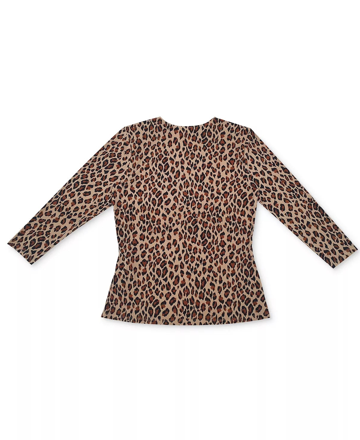 Blusa feminina Charter Club com manga 3/4 cruzada e decote em V, marrom, tamanho extragrande