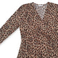 Blusa feminina Charter Club com manga 3/4 cruzada e decote em V, marrom, tamanho extragrande