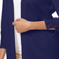 Cardigan feminino com frente aberta e acabamento em crochê, tamanho XX-G, azul, da coleção JM