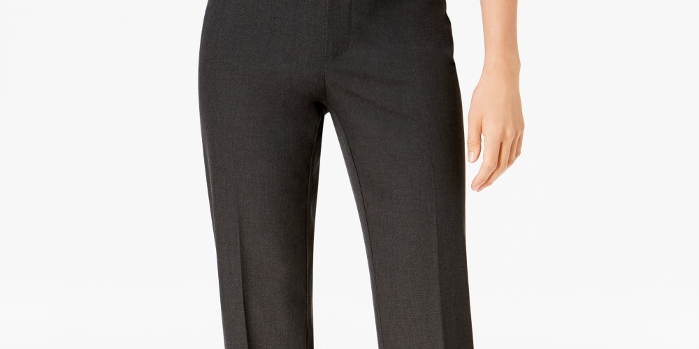 Calça feminina Charter Club Petite Slim Leg Ankle, cinza, tamanho 2 Petite