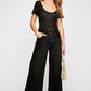 Calça jeans feminina Levi's Classic Cropped Wide Leg Preta Tamanho 4