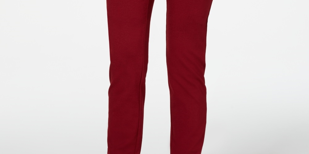 Calça feminina Charter Club Pull On Ponte Knit Vinho Tamanho 10 Petite