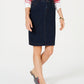 Saia jeans feminina Charter Club com controle de barriga, azul, tamanho 18