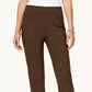 Calça justa Alfred Dunner Classics Allure Pull-On feminina, marrom, tamanho 16