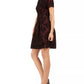 Vestido feminino Vince Camuto Burnout Lace Fit &amp; Flare, preto, tamanho 14