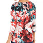 Charter Club Blusa feminina com estampa floral e decote canoa, vermelha, tamanho médio