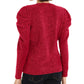 Suéter feminino com gola alta e pouf INC International Concepts, tamanho pequeno e grande, vermelho