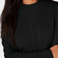 Karen Scott Suéter Feminino Petite Cable Knit Gola Redonda Preto Tamanho Petite Pequeno