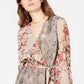 Blusa feminina envelope peplum estampada pequena da INC International Concepts, tamanho dourado - pequena G