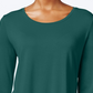 Top feminino com decote redondo JM Collection, tamanhos regular e pequeno, verde, tamanho pequeno
