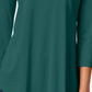 Top feminino com decote redondo JM Collection, tamanhos regular e pequeno, verde, tamanho pequeno