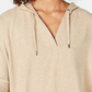 Blusa com capuz feminina Style &amp; Co, manga 3/4, bege, tamanho XX-G