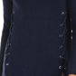 Suéter de malha canelada com cadarço e gola falsa feminino Style &amp; Co, azul-marinho, tamanho X-S