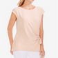 Blusa feminina Vince Camuto com amarração lateral em crepe, cor pêssego, tamanho 2XL