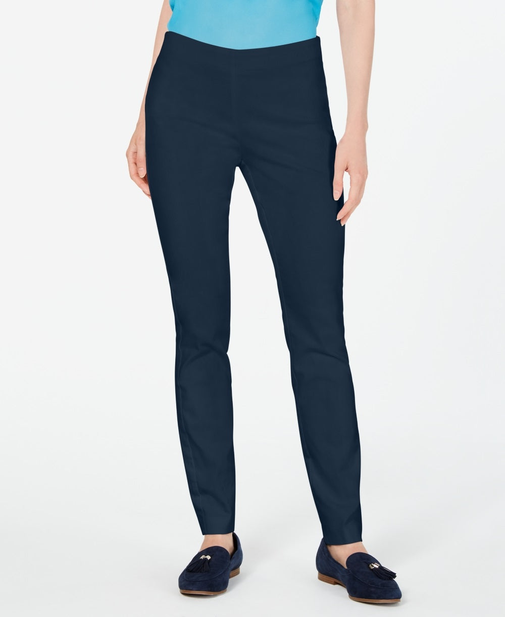 Calça skinny feminina Charter Club Chelsea Stretch Twill Azul Tamanho 12 Petite