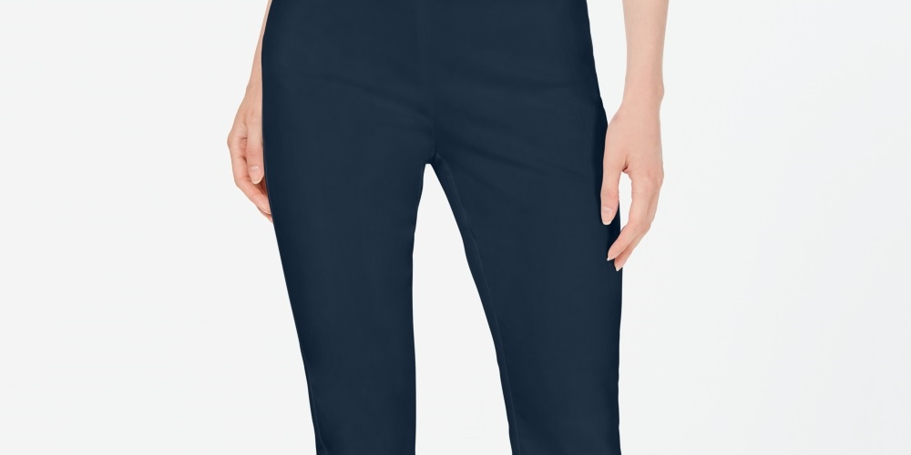 Calça skinny feminina Charter Club Chelsea Stretch Twill Azul Tamanho 12 Petite