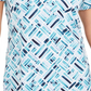 Karen Scott Blusa Henley Feminina Estampada Manga Curta Azul Tamanho X-Smal
