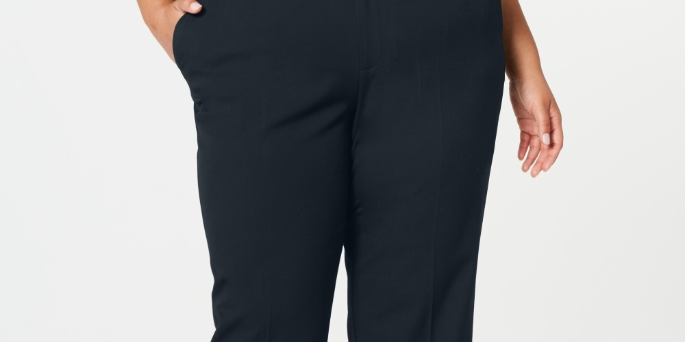 Calça feminina plus size Charter Club slim-leg azul 14W