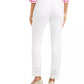 Calça jeans feminina Charter Club com ilhós e tornozelo, branca, tamanho natural 6