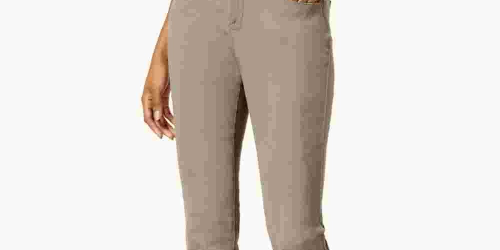 Jeans skinny feminino estilo &amp; co, tamanho 2, marrom, tamanho 2, pequeno