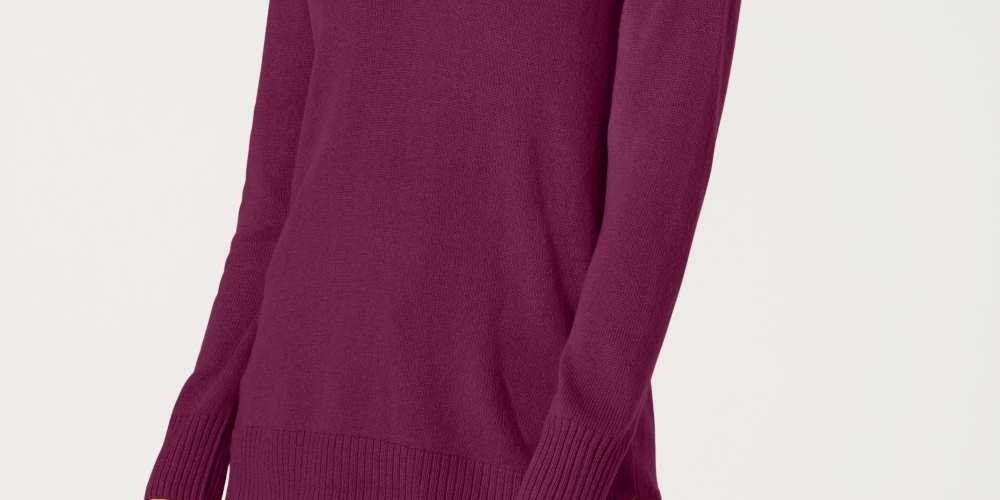 Karen Scott Suéter Feminino Gola V Sólida Vinho Tamanho P