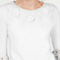 Charter Club Blusa feminina bordada com manga sino, branca, tamanho pequeno, extragrande