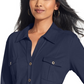 Camisa utilitária feminina Style &amp; Co, azul, tamanho PM