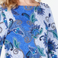 Camiseta feminina Charter Club de algodão estampado com manga 3/4, azul, tamanho X-S