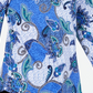 Camiseta feminina Charter Club de algodão estampado com manga 3/4, azul, tamanho X-S