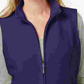 Colete feminino Karen Scott de lã com zíper frontal, roxo, tamanho PS