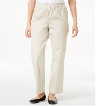 Calça feminina Alfred Dunner Classics Twill Pull-on marrom tamanho 12